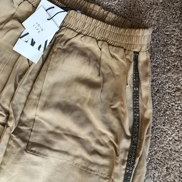 Tan Embellished Zara Joggers - Picture 3 of 6
